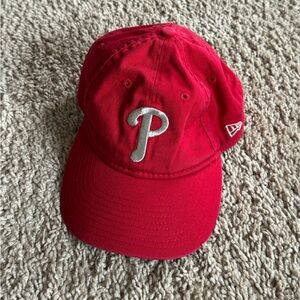 New Era Red Kids Hat with Silver Emblem